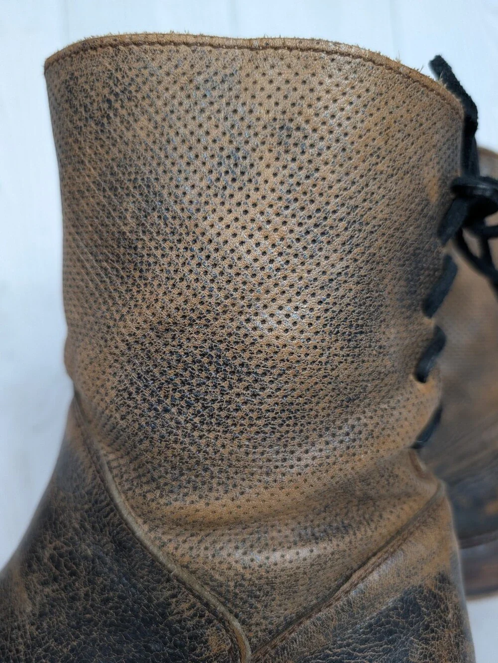 Bed Stu Leather Boots Women's Size 9 with Zipper Purposefully Distressed